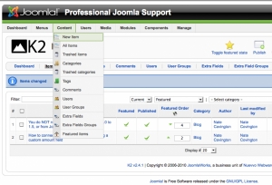 Joomla Admin Menu Module - Tweaked for K2