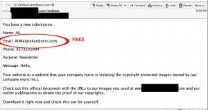 Scam Alert: website is violating the copyright protected images owned by our company